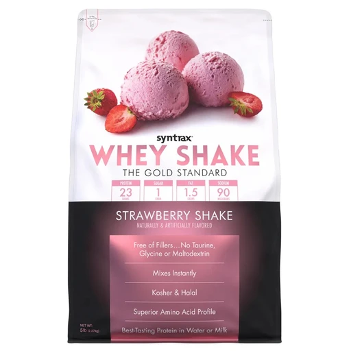 Syntrax Whey Shake 2270г - клубничный коктейль Годно до 15.10.2026